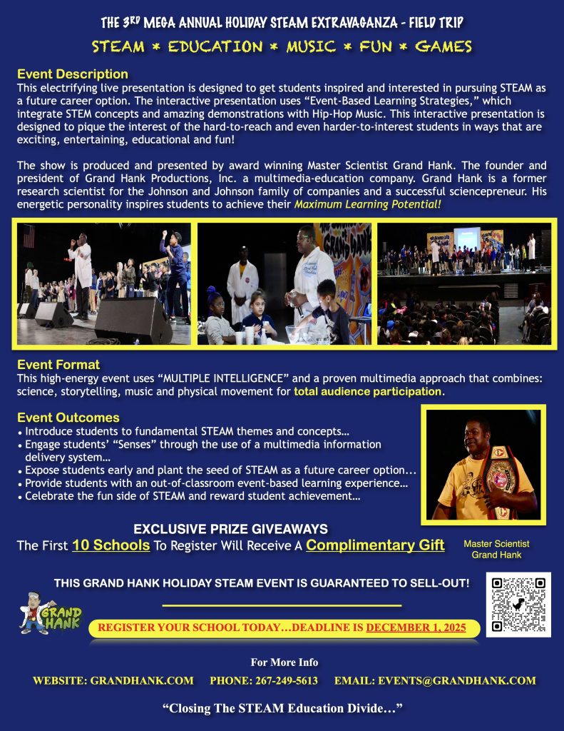 Discover Grand Hank’s science events for K-8 school students. Interactive STEM workshops, and hands-on learning that inspire future scientists.