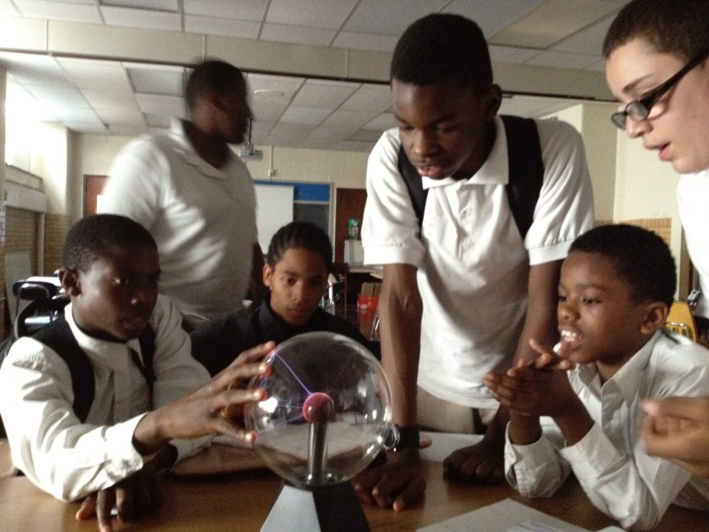 Philadelphia School District Students learning at the Grand Hank STEM Center in Philadelphia